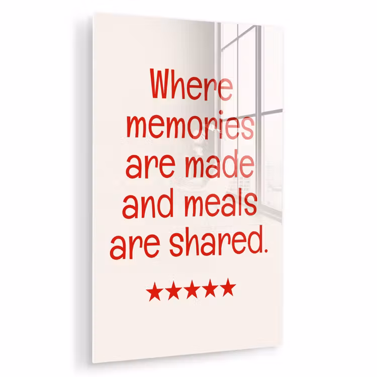 Glas schilderij - Quote - Sterren - Rood - Memories — 1