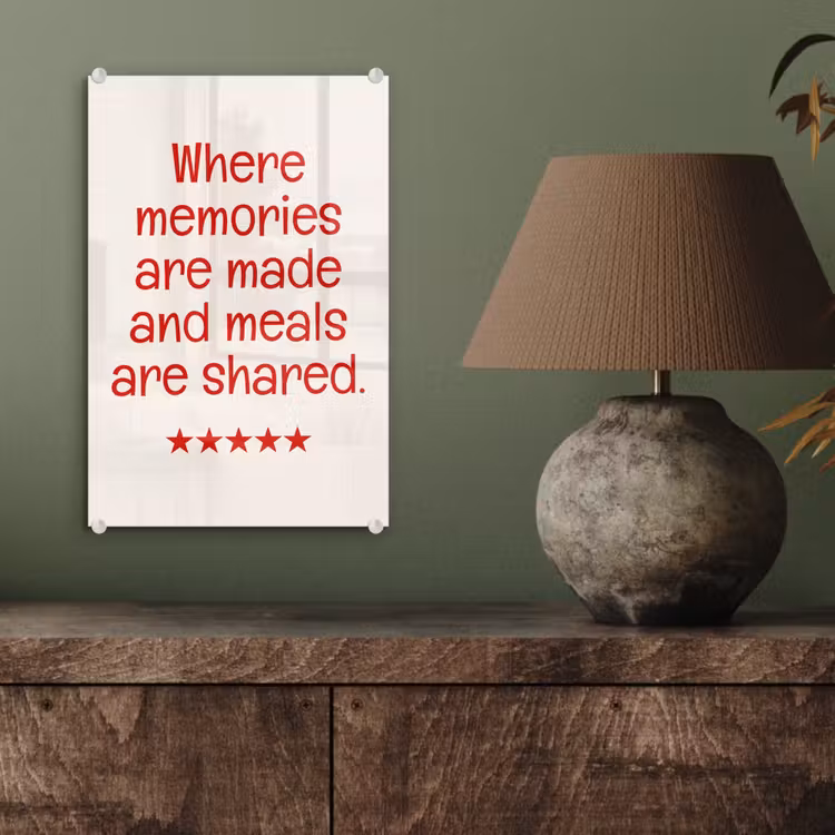 Glas schilderij - Quote - Sterren - Rood - Memories — 4