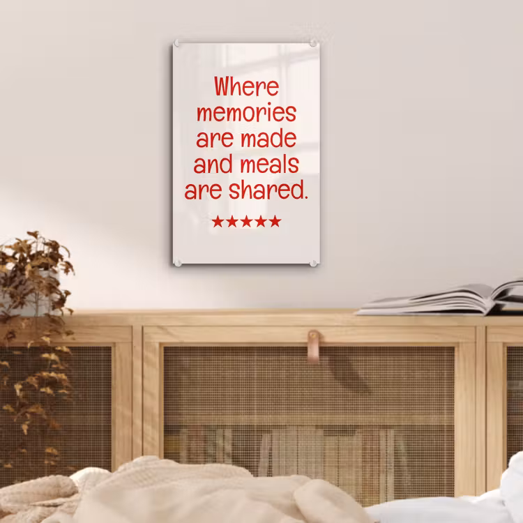 Glas schilderij - Quote - Sterren - Rood - Memories — 5