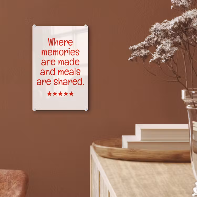 Glas schilderij - Quote - Sterren - Rood - Memories — 6