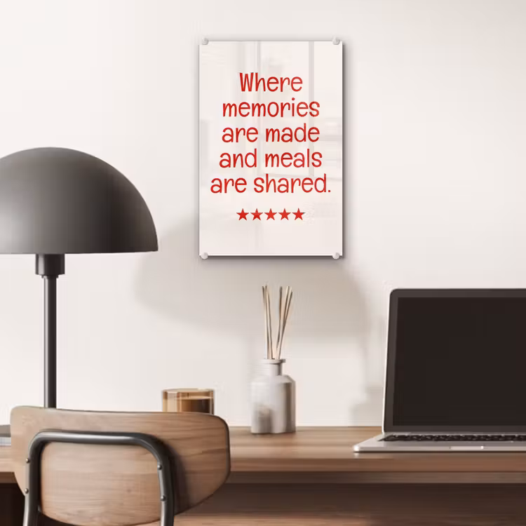 Glas schilderij - Quote - Sterren - Rood - Memories — 7