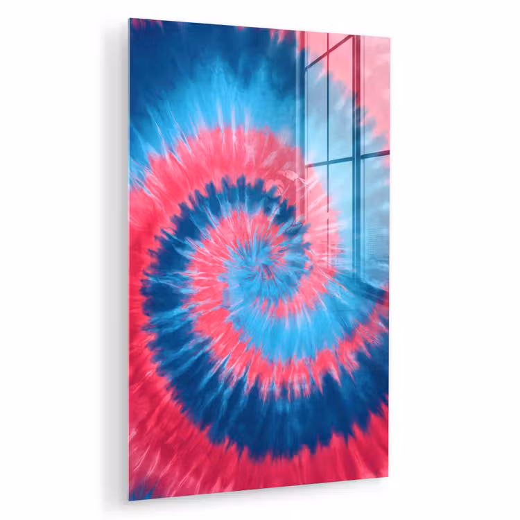 Glas schilderij - Spiraal - Roze - Draaiend — 1