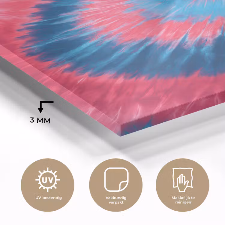Glas schilderij - Spiraal - Roze - Draaiend — 3
