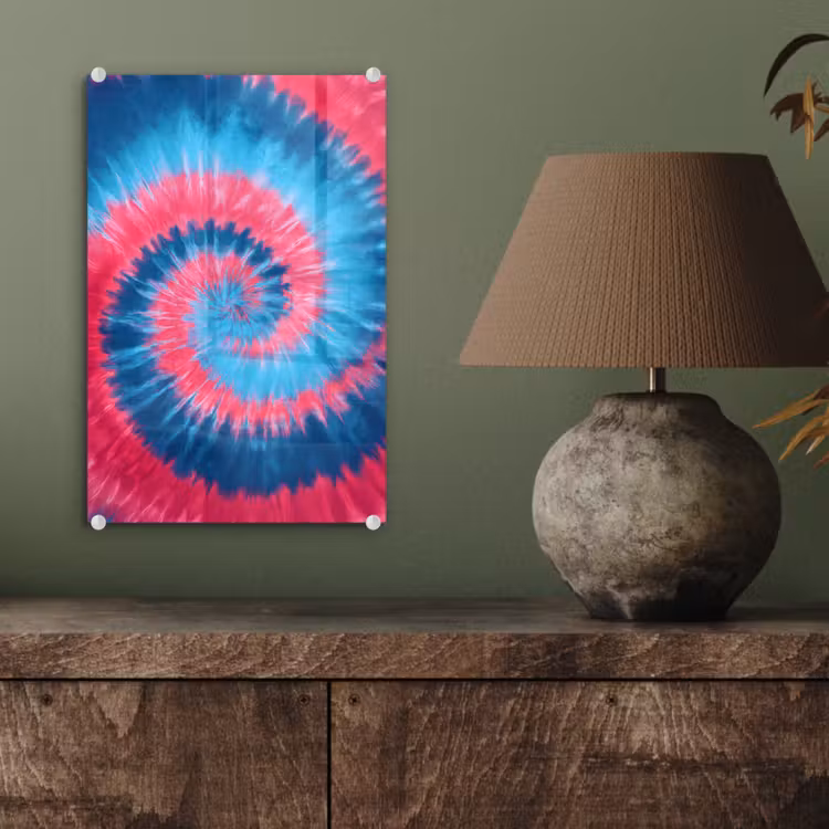 Glas schilderij - Spiraal - Roze - Draaiend — 4