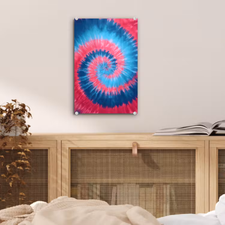 Glas schilderij - Spiraal - Roze - Draaiend — 5