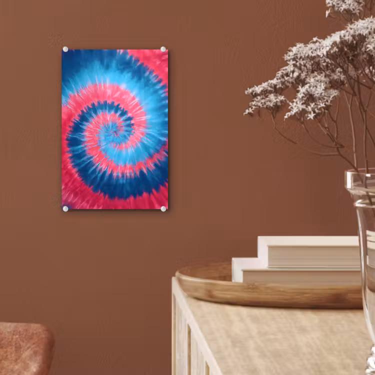 Glas schilderij - Spiraal - Roze - Draaiend — 6