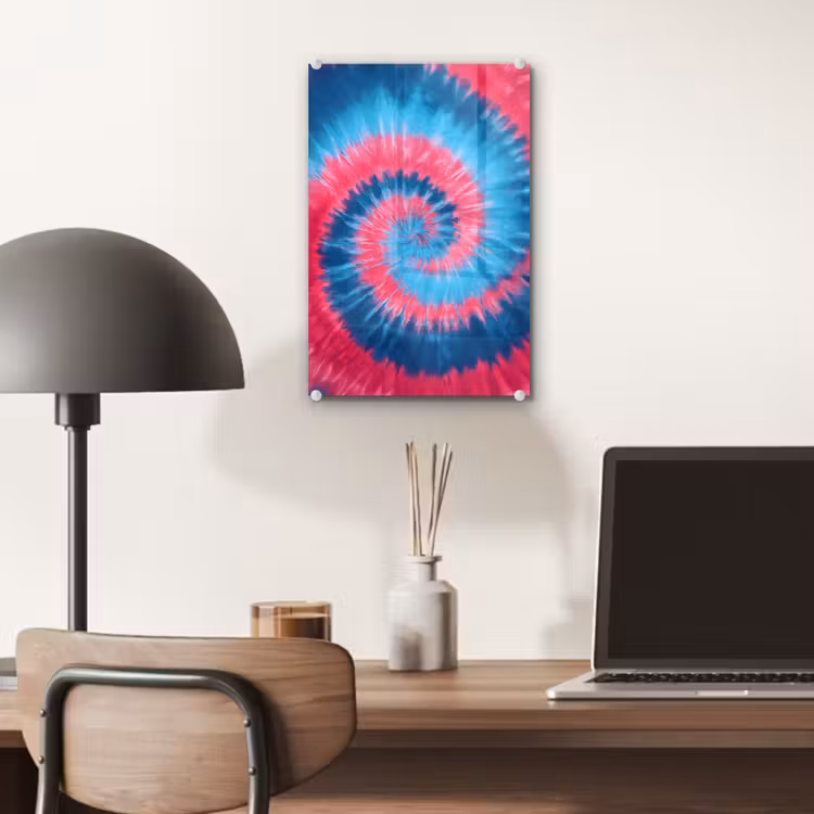 Glas schilderij - Spiraal - Roze - Draaiend — 7