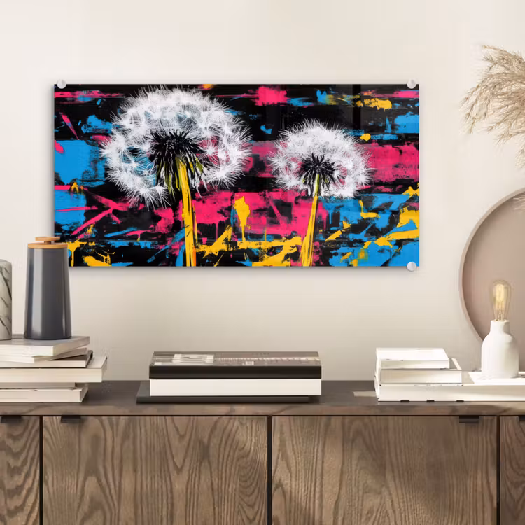 Glas schilderij - Street Art - Kleurrijk - Muur — 2