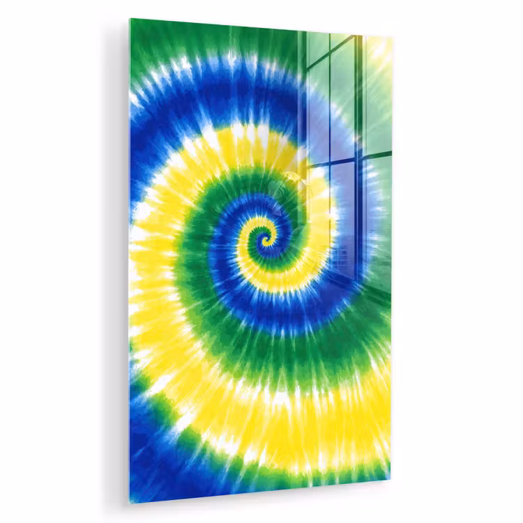 Glas schilderij - Spiraal - Groen - Draaiend — 1