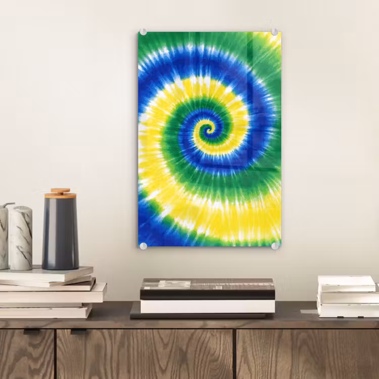 Glas schilderij - Spiraal - Groen - Draaiend — 2