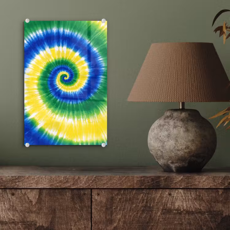Glas schilderij - Spiraal - Groen - Draaiend — 4