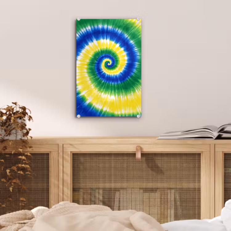 Glas schilderij - Spiraal - Groen - Draaiend — 5
