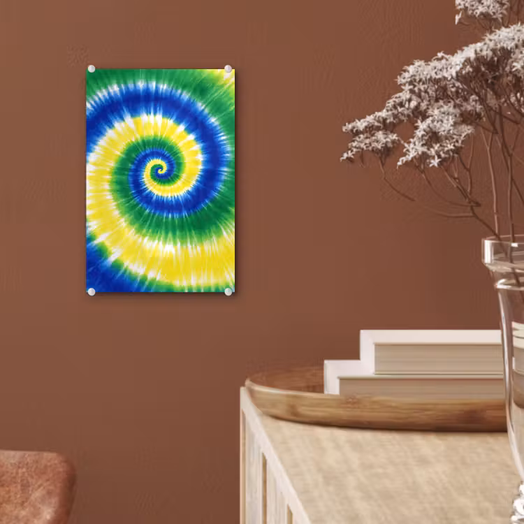 Glas schilderij - Spiraal - Groen - Draaiend — 6