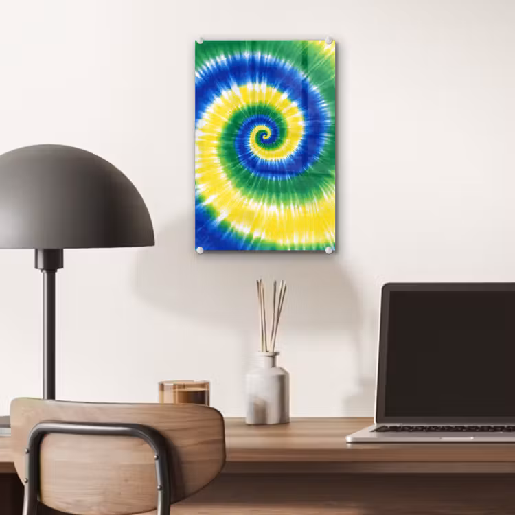 Glas schilderij - Spiraal - Groen - Draaiend — 7