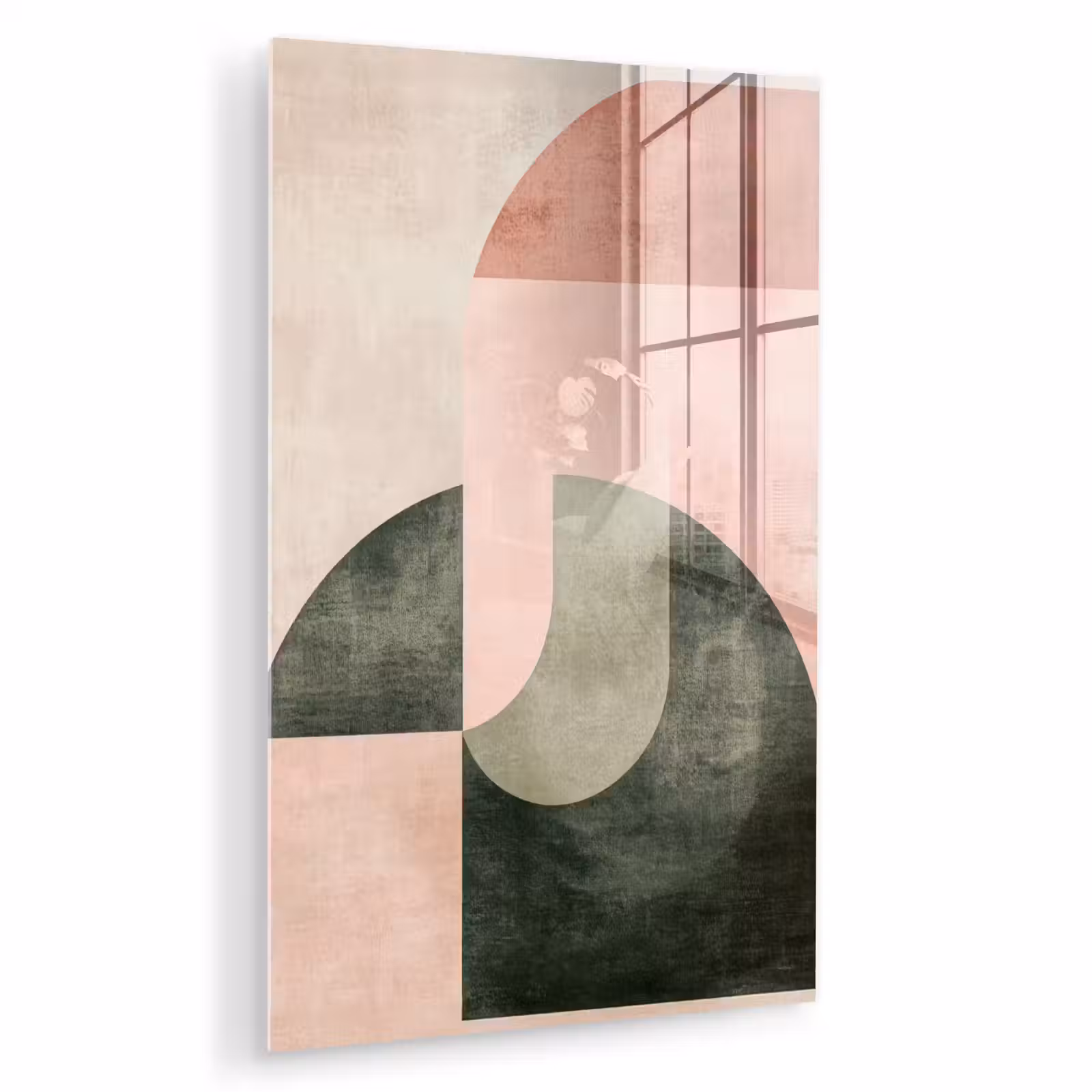 Glas schilderij - Cirkel - Abstract - Roze — 1