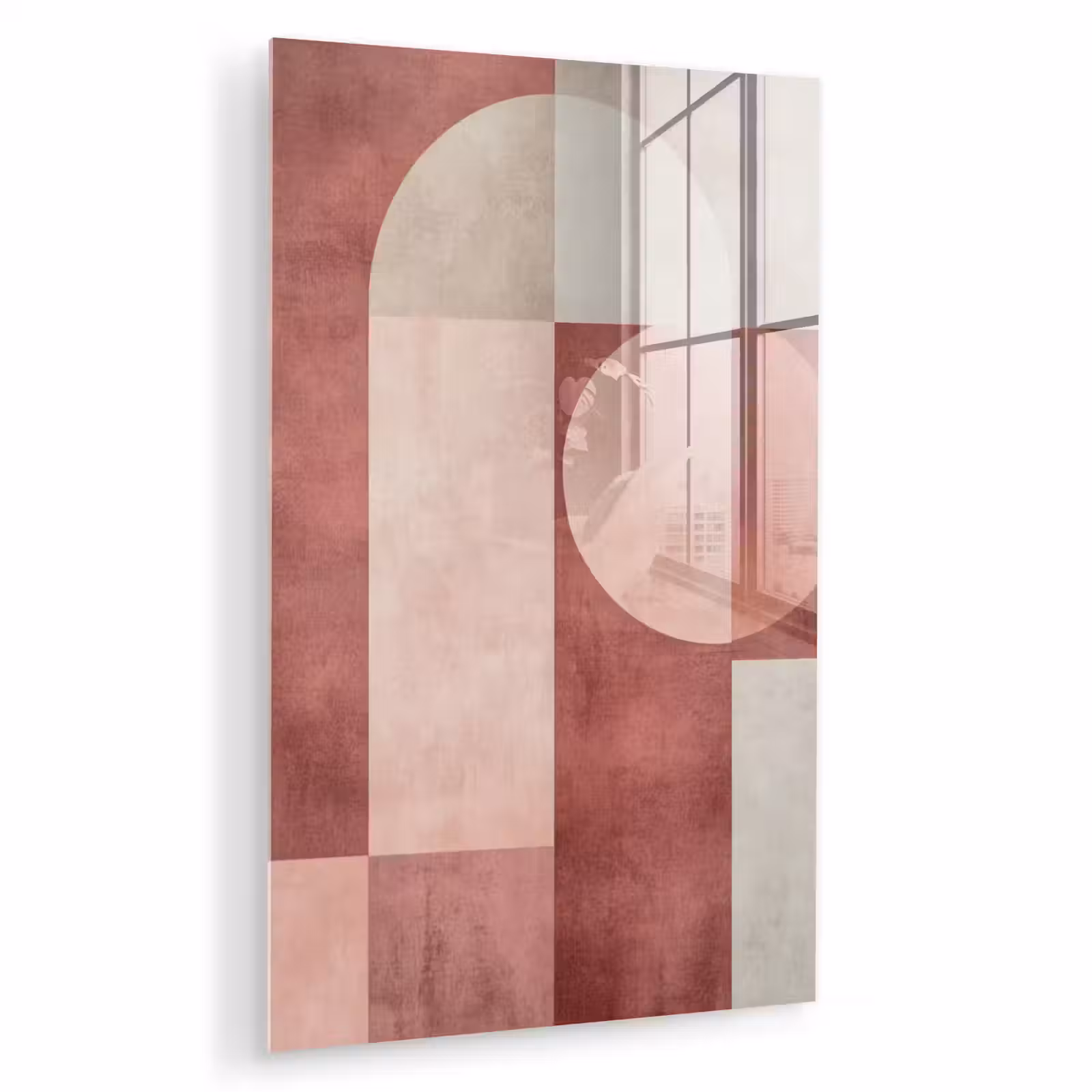 Glas schilderij - Figuren - Abstract - Roze — 1