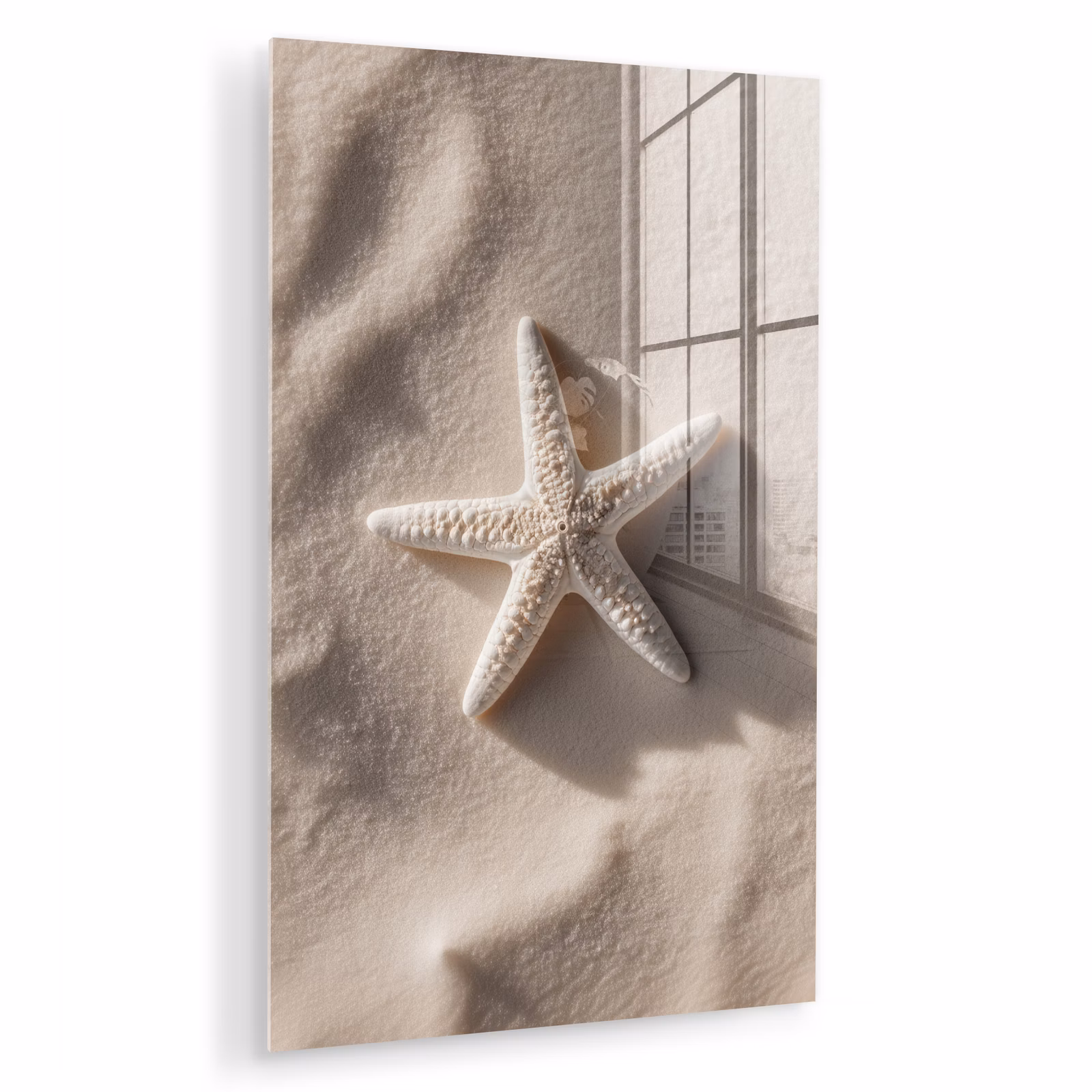 Glas schilderij - Strand - Zeester - Zand - Beige — 1