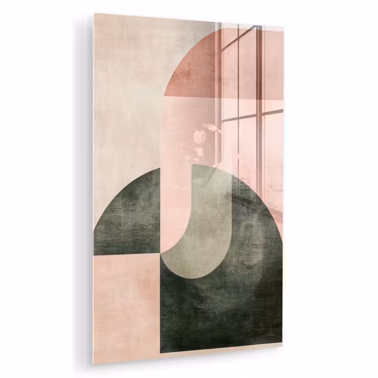 Glas schilderij - Cirkel - Abstract - Roze — 1