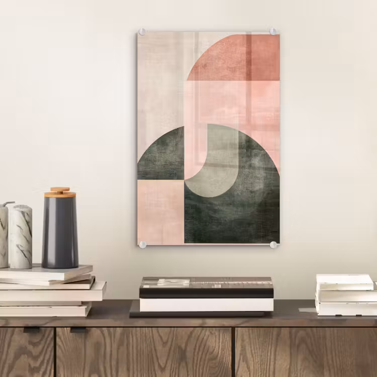 Glas schilderij - Cirkel - Abstract - Roze — 2