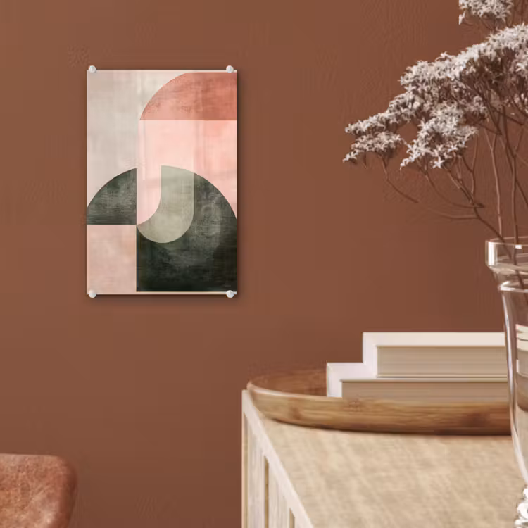 Glas schilderij - Cirkel - Abstract - Roze — 6