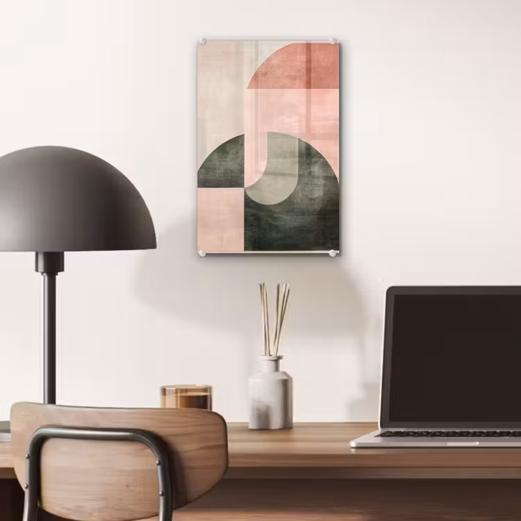 Glas schilderij - Cirkel - Abstract - Roze — 7