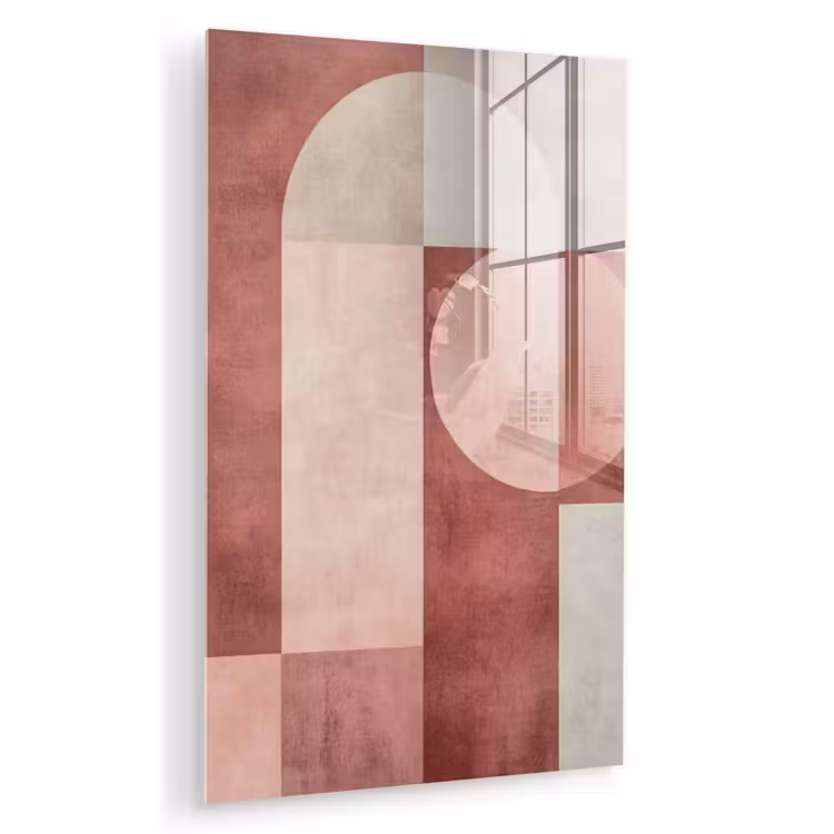 Glas schilderij - Figuren - Abstract - Roze — 1