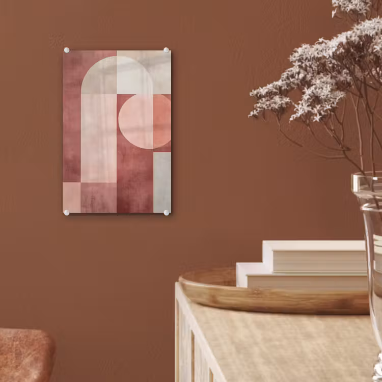 Glas schilderij - Figuren - Abstract - Roze — 6