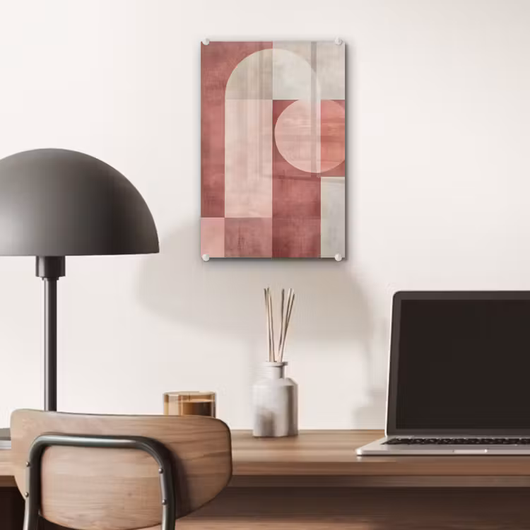 Glas schilderij - Figuren - Abstract - Roze — 7