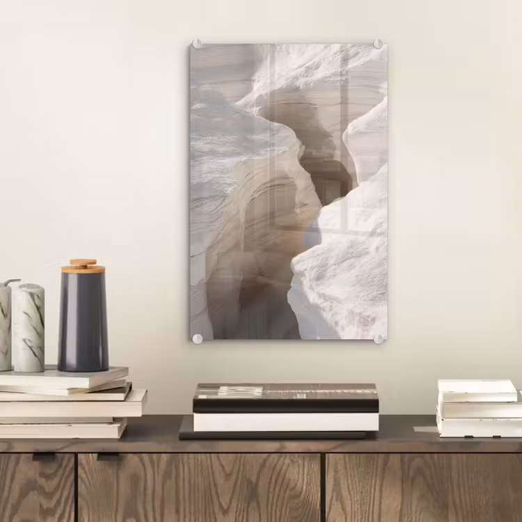 Glas schilderij - Kloof - Wit - Sneeuw — 2