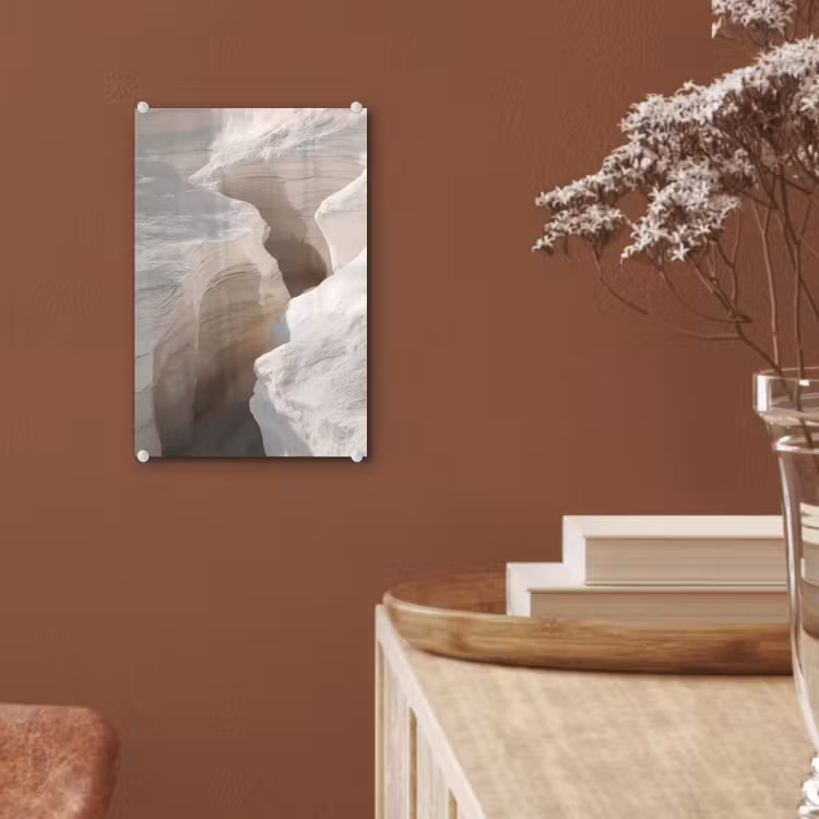 Glas schilderij - Kloof - Wit - Sneeuw — 6
