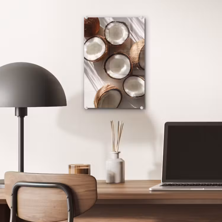 Glas schilderij - Kokosnoten - Bruin - Shaduw — 7