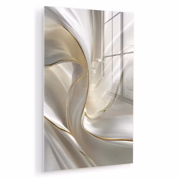 Glas schilderij - Stof - Plooien - Goud — 1