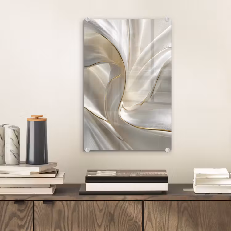 Glas schilderij - Stof - Plooien - Goud — 2