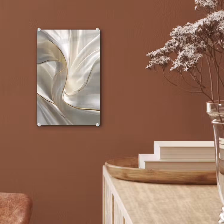Glas schilderij - Stof - Plooien - Goud — 6