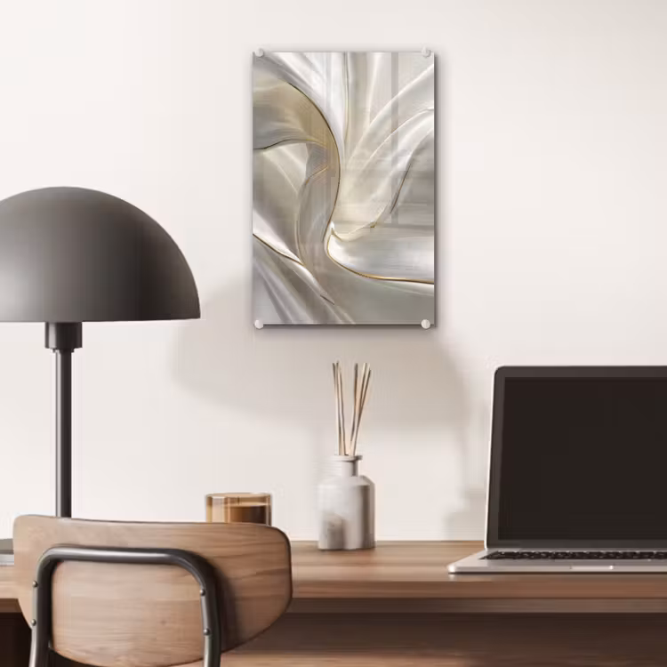 Glas schilderij - Stof - Plooien - Goud — 7