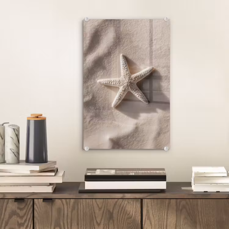 Glas schilderij - Strand - Zeester - Zand - Beige — 2