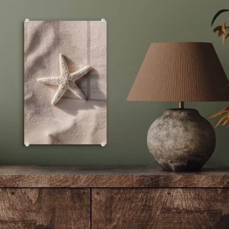 Glas schilderij - Strand - Zeester - Zand - Beige — 4