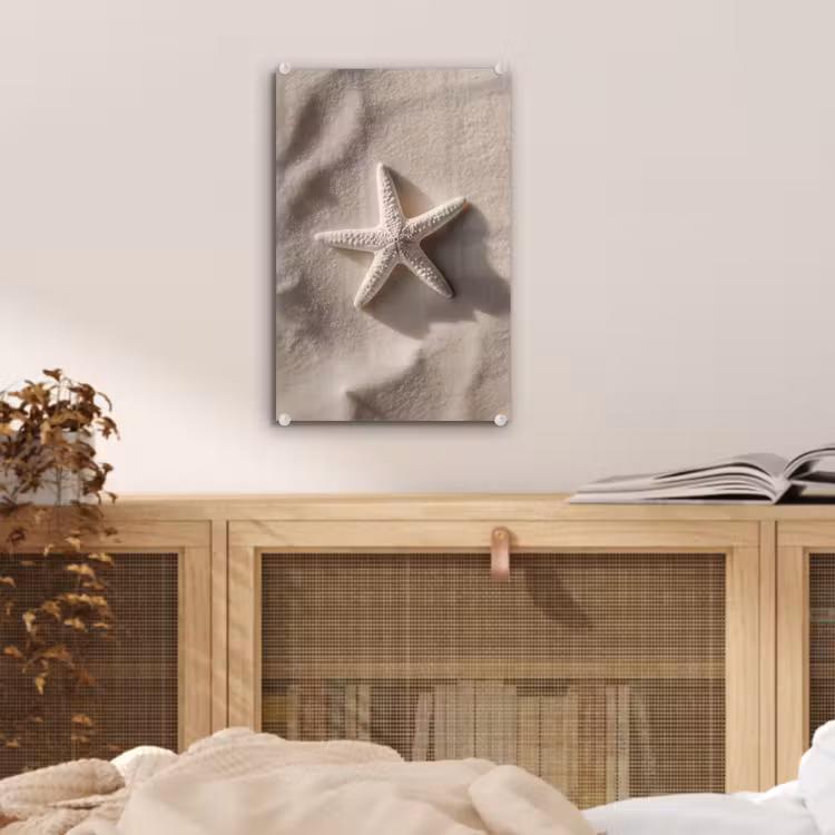 Glas schilderij - Strand - Zeester - Zand - Beige — 5