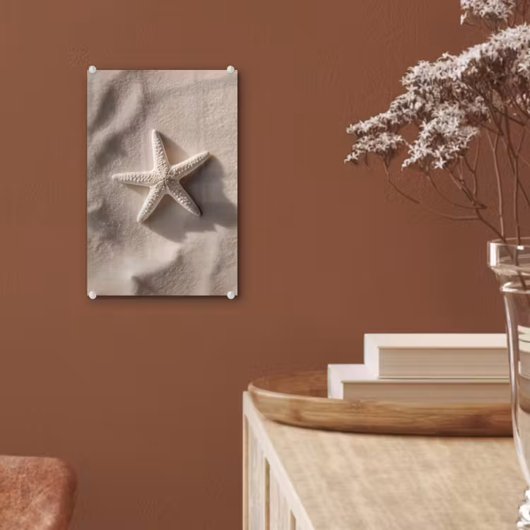 Glas schilderij - Strand - Zeester - Zand - Beige — 6