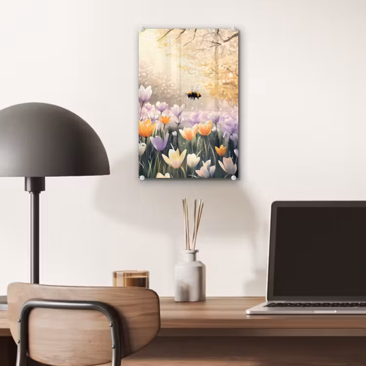 Glas schilderij - Viooltjes - bij - Zonlicht — 7