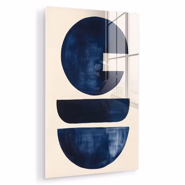 Glas schilderij - Vormen - Blauw - Abstract — 1