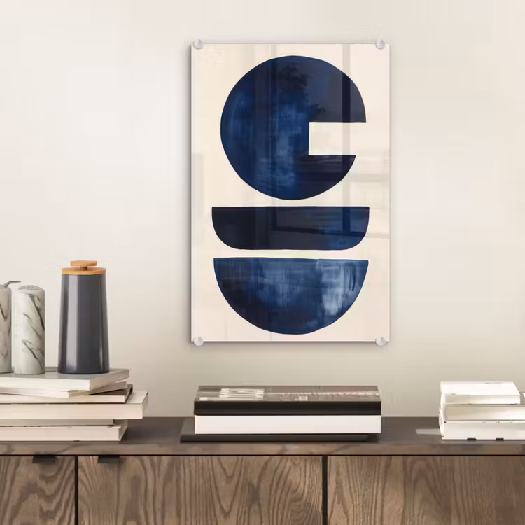 Glas schilderij - Vormen - Blauw - Abstract — 2
