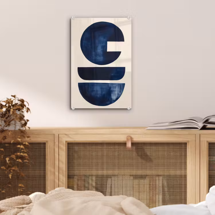 Glas schilderij - Vormen - Blauw - Abstract — 5
