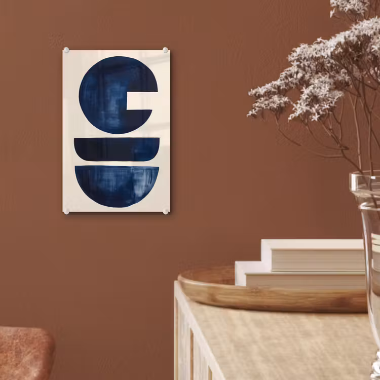 Glas schilderij - Vormen - Blauw - Abstract — 6