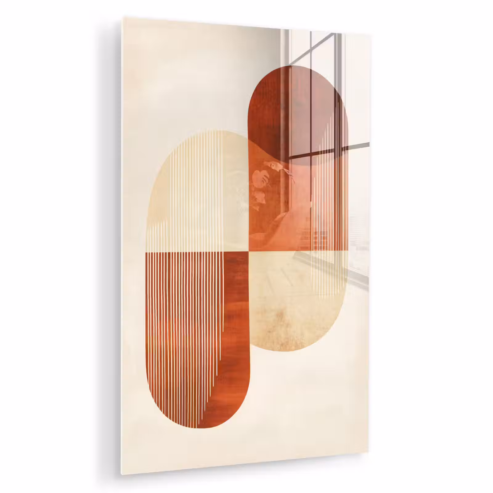 Glas schilderij - Bogen - Beige - Vormen — 1