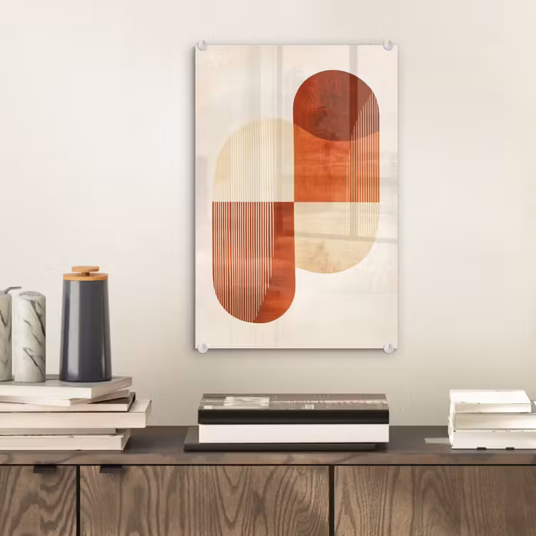 Glas schilderij - Bogen - Beige - Vormen — 2