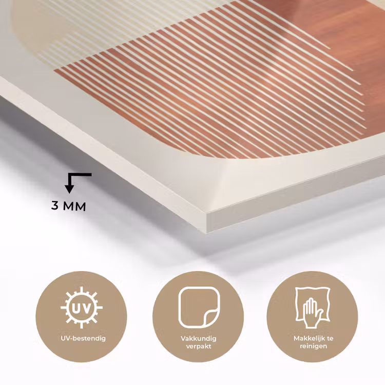 Glas schilderij - Bogen - Beige - Vormen — 3