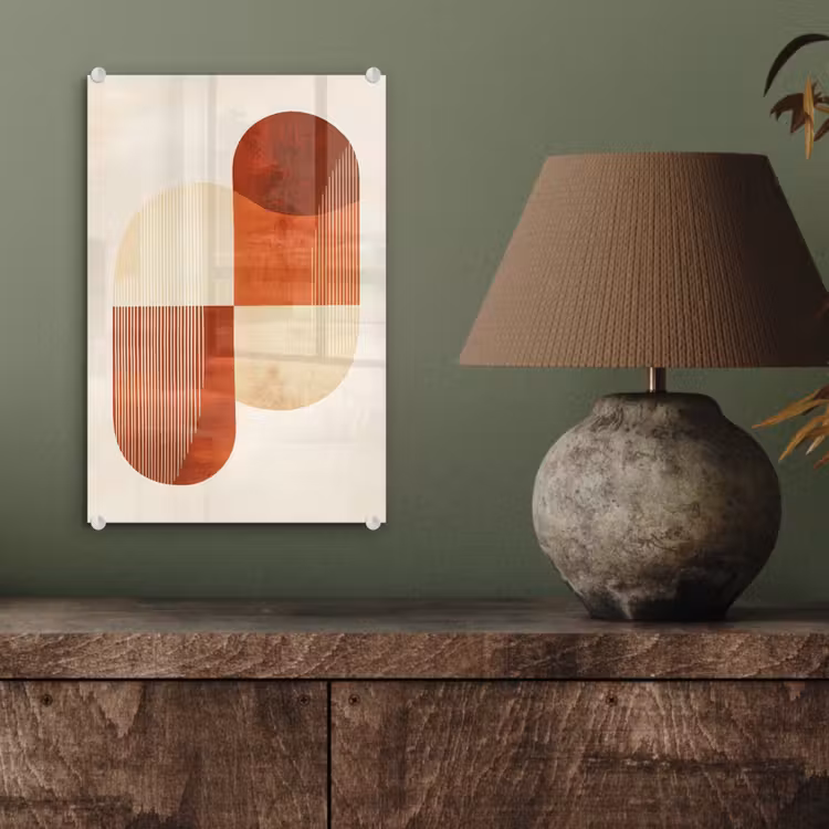 Glas schilderij - Bogen - Beige - Vormen — 4