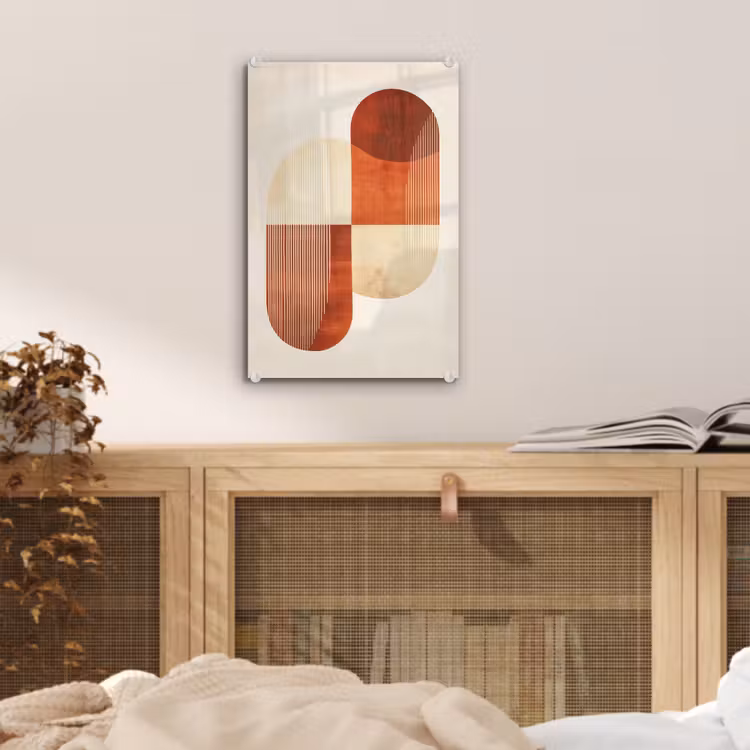 Glas schilderij - Bogen - Beige - Vormen — 5