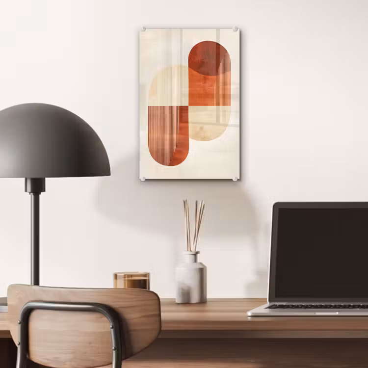 Glas schilderij - Bogen - Beige - Vormen — 7